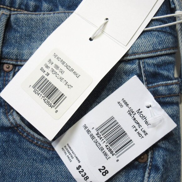 NWT Mother Mid Rise Dazzler Ankle in Tropic Like It's Hot Crop Stretch Jeans 28 - Picture 3 of 7